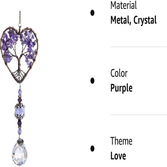 Sun Catcher Crystal Tree of Life Rainbow Maker Drops Hang for Window, Home Decor - Picture 8 of 8